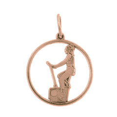 14K or 18K Gold Exercise Bike Pendant