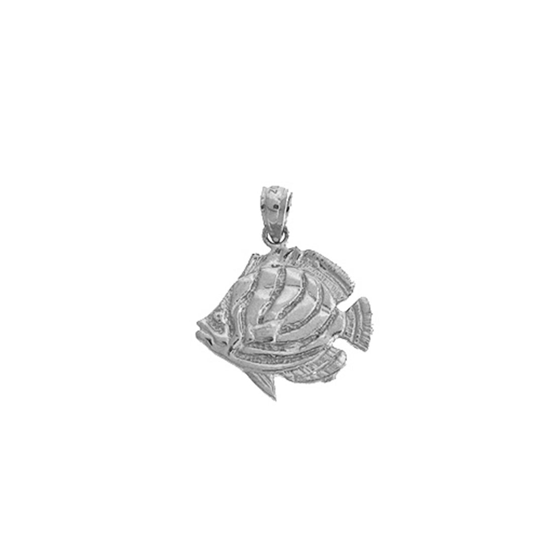 14K or 18K Gold Tropical Angelfish Pendant