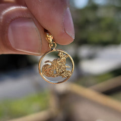 14K or 18K Gold Dirt Bike Pendant