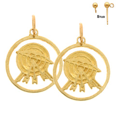 Sterling Silver 20mm Archery Earrings (White or Yellow Gold Plated)