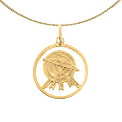 14K or 18K Gold Archery Pendant