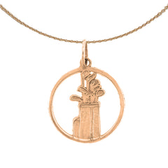 14K or 18K Gold Golf Bag Pendant