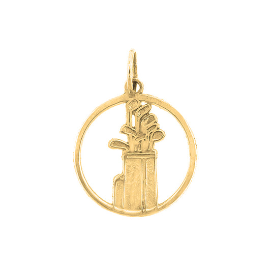 14K or 18K Gold Golf Bag Pendant