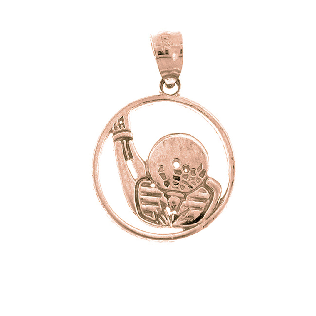 14K or 18K Gold Bowling Ball And Pins Pendant