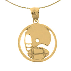 14K or 18K Gold Football Helmet And Ball Pendant