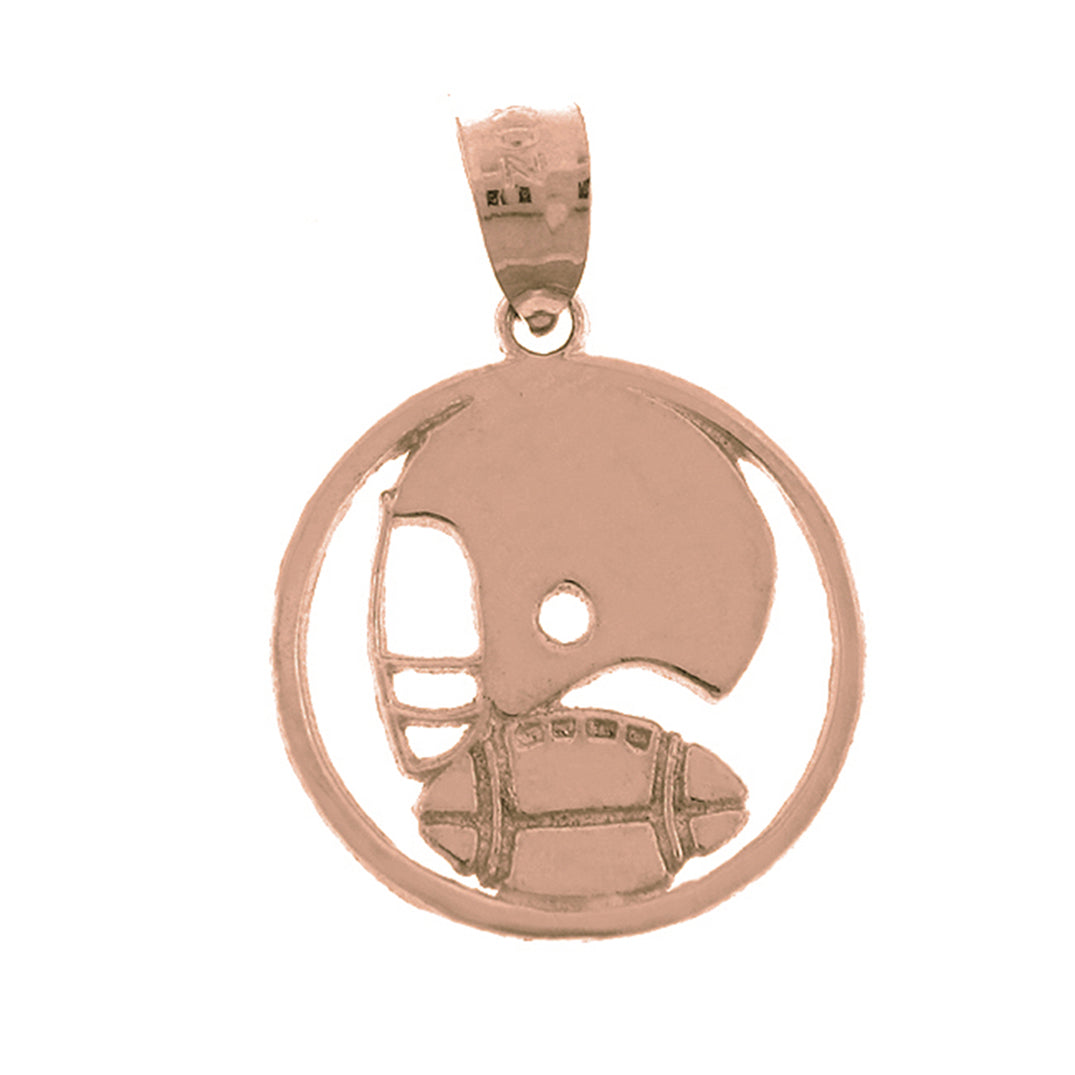 14K or 18K Gold Football Helmet And Ball Pendant