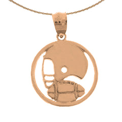 14K or 18K Gold Football Helmet And Ball Pendant