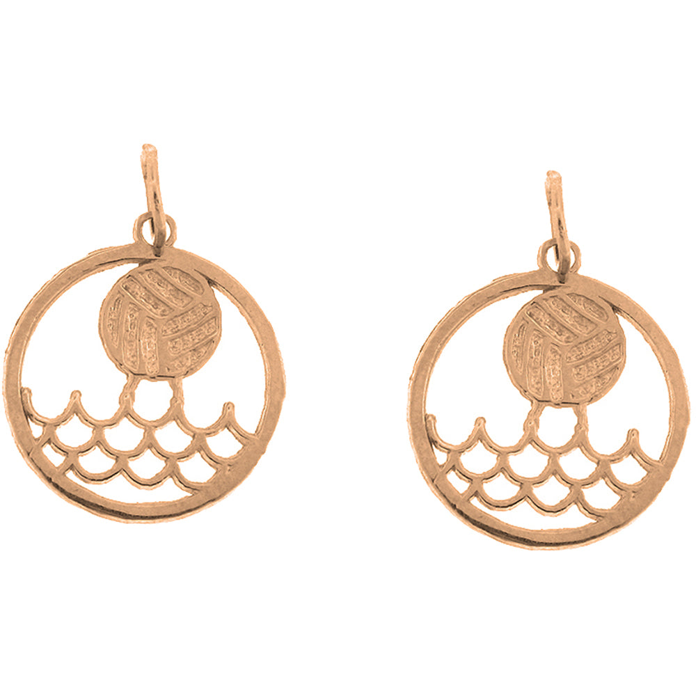 14K or 18K Gold 20mm Water Polo Earrings