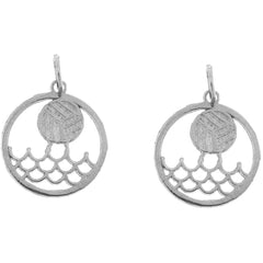 Sterling Silver 20mm Water Polo Earrings