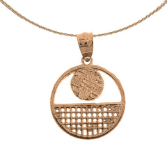 14K or 18K Gold Volleyball Pendant