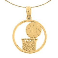 14K or 18K Gold Basketball Pendant