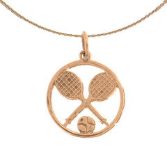 14K or 18K Gold Tennis Racket And Ball Pendant