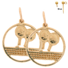20 mm Ping-Pong-Ohrringe aus Sterlingsilber (weiß- oder gelbvergoldet)