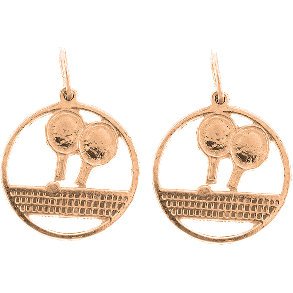 14K or 18K Gold 20mm Ping Pong Earrings