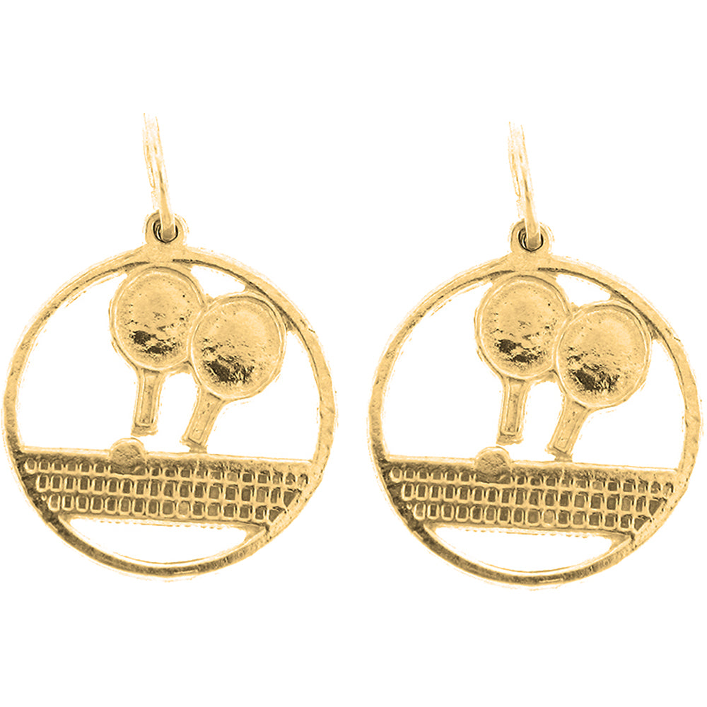 Yellow Gold-plated Silver 20mm Ping Pong Earrings