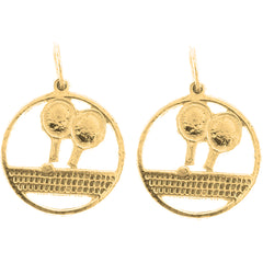 Yellow Gold-plated Silver 20mm Ping Pong Earrings