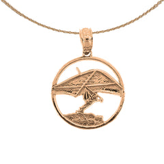 14K or 18K Gold Hand Gliding Pendant