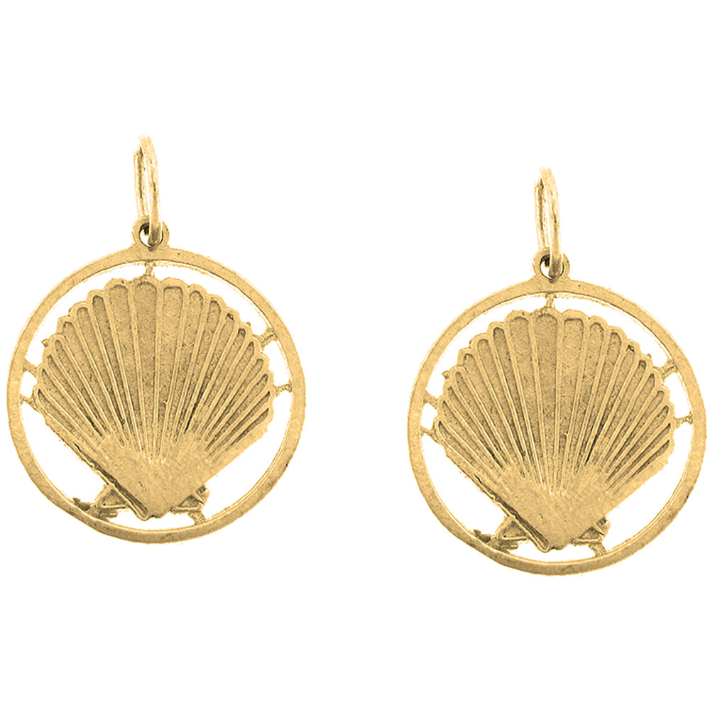 Yellow Gold-plated Silver 20mm Shell Earrings
