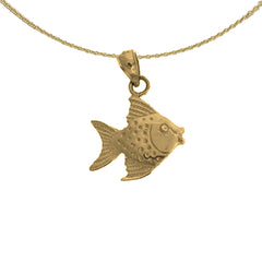 14K or 18K Gold Tropical Angelfish Pendant