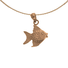 14K or 18K Gold Tropical Angelfish Pendant