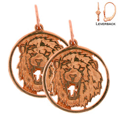 14K or 18K Gold Lion Earrings