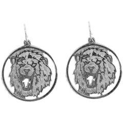 Sterling Silver 20mm Lion Earrings