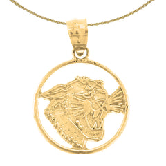 14K or 18K Gold Jaguar, Cheetah, Leopard Pendant