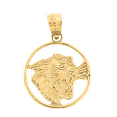 14K or 18K Gold Jaguar, Cheetah, Leopard Pendant