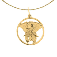 14K or 18K Gold Elephant Pendant