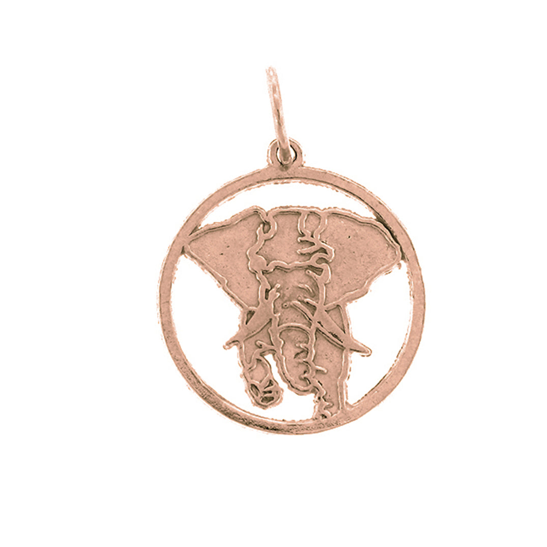 14K or 18K Gold Elephant Pendant