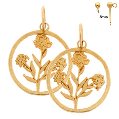 14K or 18K Gold Rose Bush Earrings
