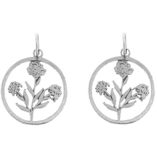 Sterling Silver 20mm Rose Bush Earrings