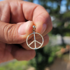 14K or 18K Gold Peace Sign Pendant