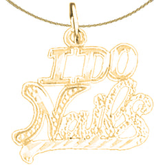 14K or 18K Gold "I Do Nails" Pendant