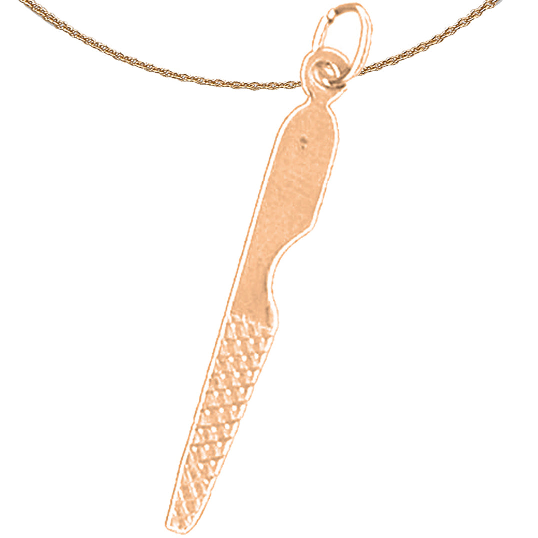 14K or 18K Gold Nail File Pendant
