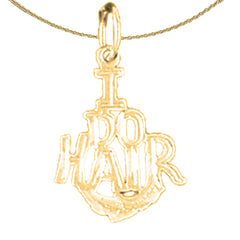 14K or 18K Gold "I Do Hair" Pendant