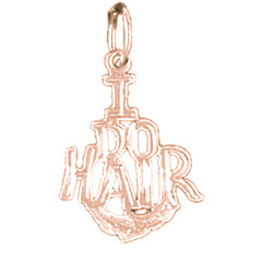 14K or 18K Gold "I Do Hair" Pendant