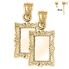 Pendientes de espejo de oro de 14 quilates o 18 quilates de 21 mm