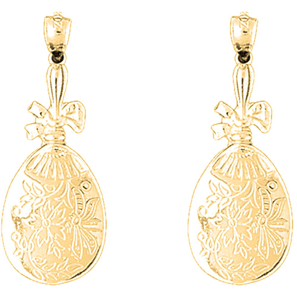 Yellow Gold-plated Silver 36mm Vanity Mirror Earrings