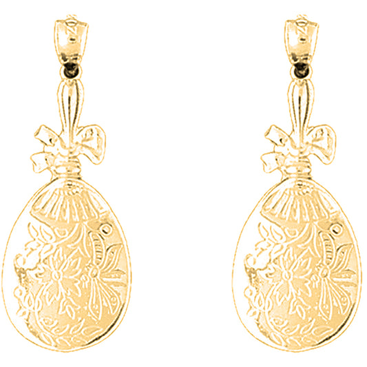 Yellow Gold-plated Silver 36mm Vanity Mirror Earrings