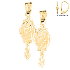 14K or 18K Gold 3D Vanity Mirror Earrings