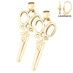 14K or 18K Gold Scissors Earrings