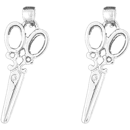 Sterling Silver 33mm Scissors Earrings