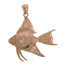 10K, 14K or 18K Gold Tropical Angelfish Pendant