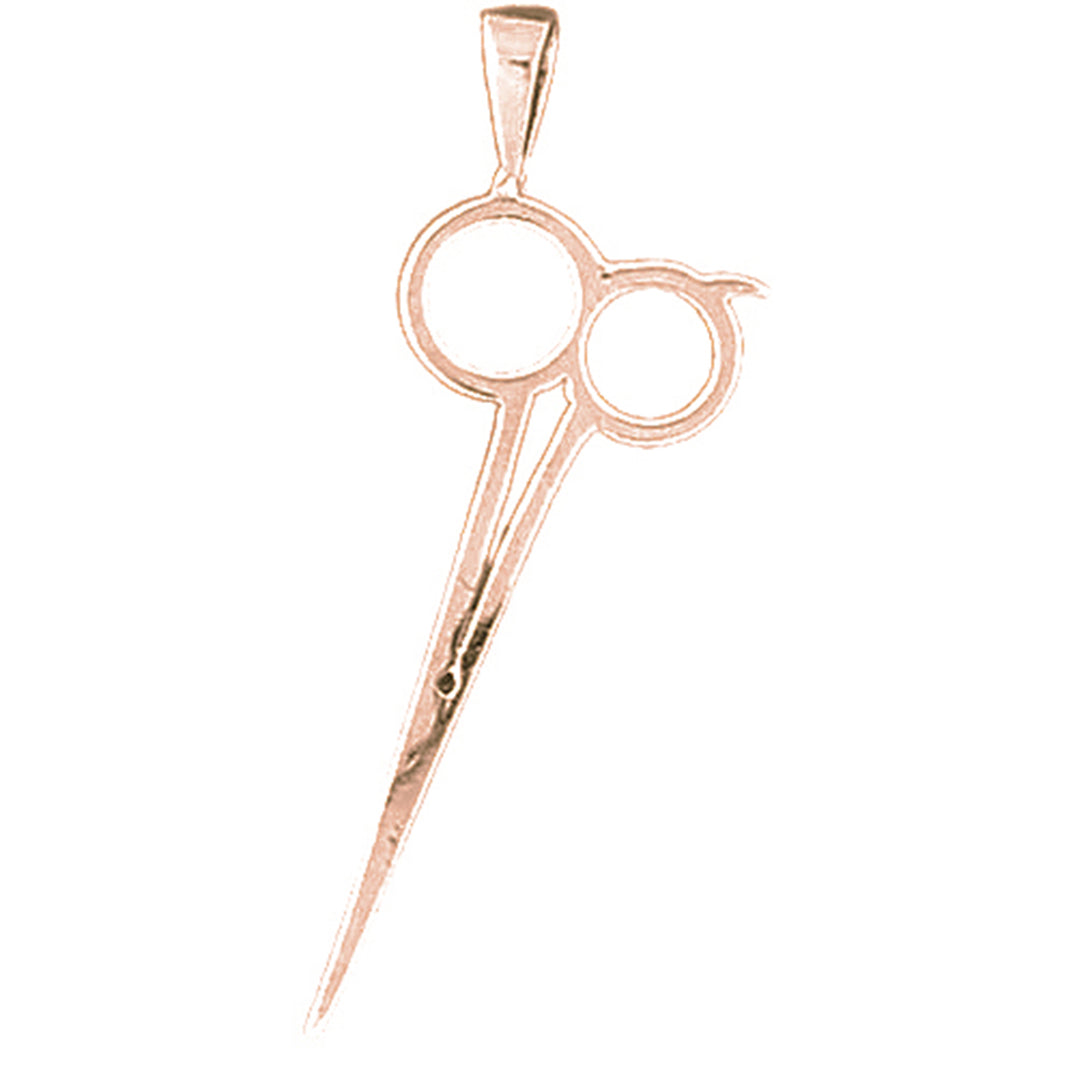 14K or 18K Gold 3D Scissors Pendant