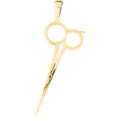 14K or 18K Gold 3D Scissors Pendant