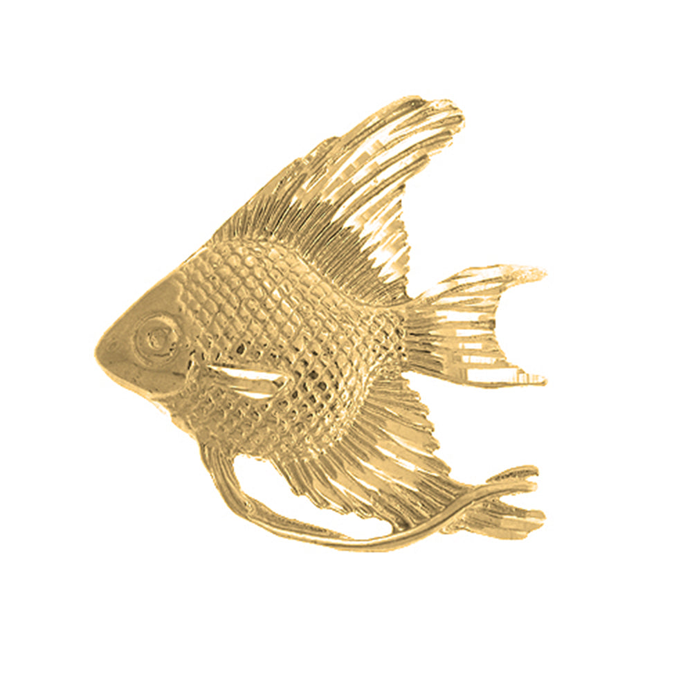 10K, 14K or 18K Gold Tropical Angelfish Pendant