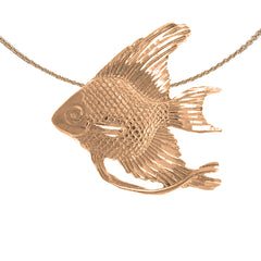 10K, 14K or 18K Gold Tropical Angelfish Pendant