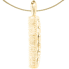 14K or 18K Gold Comb Pendant