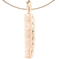 14K or 18K Gold Comb Pendant